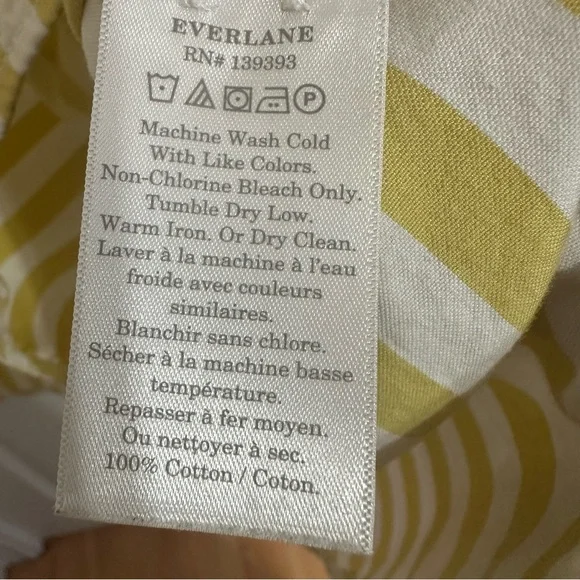 Everlane Yellow & White Stripe Cotton Shirt Dress – Size S - Picture 6 of 8